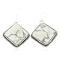 Large Certified Authentic Handmade Navajo .925 Sterling Silver Dangle Native American Earrings Natural White Buffalo 18095-1