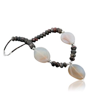 Large Certified Authentic Navajo .925 Sterling Silver Carnelian and Jasper Native American Necklace 390568956762