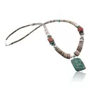 Large Navajo .925 Sterling Silver Graduated Heishi Turquoise Native American Necklace 390612292358