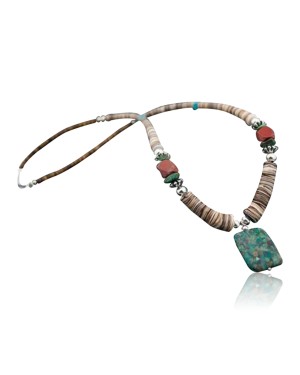 Large Certified Authentic Navajo .925 Sterling Silver Graduated Heishi Turquoise Native American Necklace 390612292358