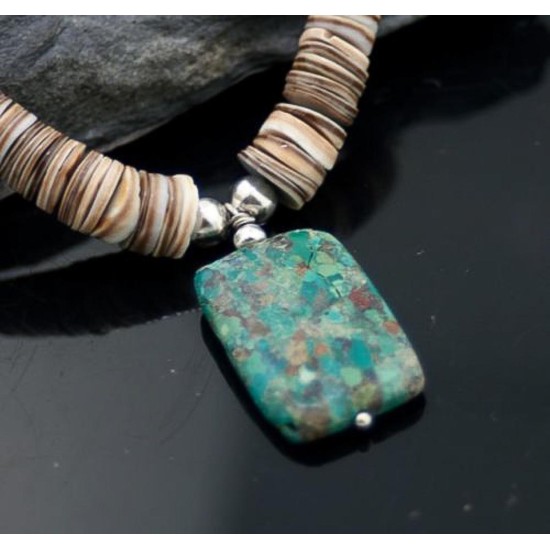 Large Certified Authentic Navajo .925 Sterling Silver Graduated Heishi Turquoise Native American Necklace 390612292358