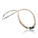 Large Navajo .925 Sterling Silver Graduated Spiny, Heishi, Turquoise Native American Necklace 7501006-90