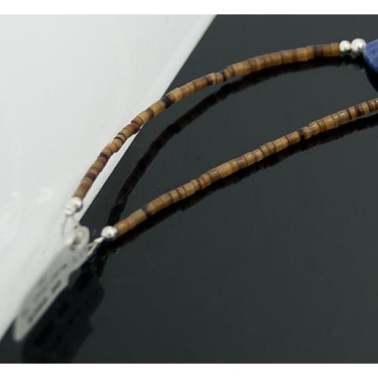 Large Certified Authentic Navajo .925 Sterling Silver LAPIS Black ONYX Native American Necklace 370832548886