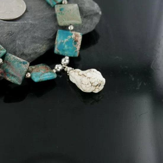 Large Navajo .925 Sterling Silver Magnesite & Jasper Native American Necklace 390667079828 Large Navajo .925 Sterling Silver Magnesite & Jasper Native American Necklace 390667079828