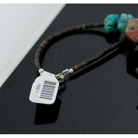 Large Certified Authentic Navajo .925 Sterling Silver Magnesite Red Jasper Native American Necklace 390578017481