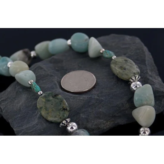 Large Navajo .925 Sterling Silver Natural Turquoise Agate Jasper Native American Necklace 370888238961 Large Navajo .925 Sterling Silver Natural Turquoise Agate Jasper Native American Necklace 370888238961