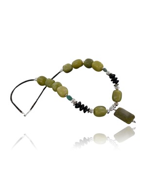 Large Certified Authentic Navajo .925 Sterling Silver Natural Turquoise Agate Onyx Native American Necklace 390651801836
