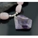 Large Certified Authentic Navajo .925 Sterling Silver Natural Turquoise and Amethyst Native American Necklace 750103-50