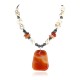 Large Certified Authentic Navajo .925 Sterling Silver Natural Turquoise and Carnelian Native American Necklace 390838855289