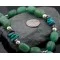 Large Navajo .925 Sterling Silver Natural Turquoise and Green Jade Native American Necklace 390596280309