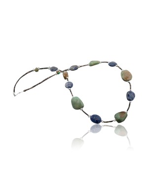 Large Certified Authentic Navajo .925 Sterling Silver Natural Turquoise and Lapis Native American Necklace 370808640674