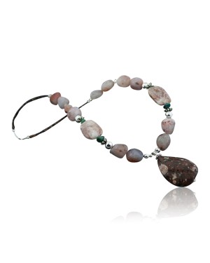 Large Certified Authentic Navajo .925 Sterling Silver Natural Turquoise Carnelian Jasper Native American Necklace 15262-33
