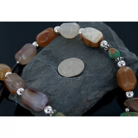 Large Navajo .925 Sterling Silver Natural Turquoise Carnelian Native American Necklace 370889002901 Large Navajo .925 Sterling Silver Natural Turquoise Carnelian Native American Necklace 370889002901