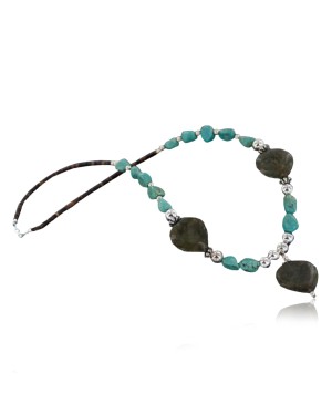 Large Certified Authentic Navajo .925 Sterling Silver Natural Turquoise Jasper Native American Necklace 370884417356