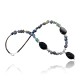 Large Certified Authentic Navajo .925 Sterling Silver Natural Turquoise Lapis and Onyx Native American Necklace 370877695652