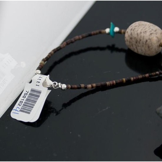 Large Certified Authentic Navajo .925 Sterling Silver Turquoise and Jasper Native American Necklace 750102-41