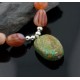 Large Certified Authentic Navajo .925 Sterling Silver Turquoise Carnelian Native American Necklace 15453-18