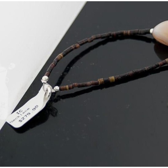 Large Certified Authentic Navajo .925 Sterling Silver Turquoise Carnelian Native American Necklace 15453-18