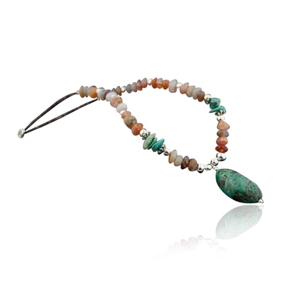 Large Certified Authentic Navajo .925 Sterling Silver Turquoise Carnelian Native American Necklace 370794600554