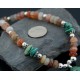 Large Certified Authentic Navajo .925 Sterling Silver Turquoise Carnelian Native American Necklace 370794600554