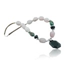 Large Navajo .925 Sterling Silver Turquoise PINK Quartz Native American Necklace 7501008-45