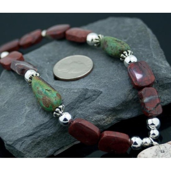 Large Certified Authentic Navajo .925 Sterling Silver White Howlite Jasper Native American Necklace 15501-4