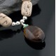 Large Certified Authentic Navajo Native .925 Sterling Silver Natural Boulder Turquoise Tigers Eye Native American Necklace 390609530021