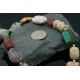 Large Navajo Native .925 Sterling Silver Natural Multicolor Stones Native American Necklace 15197-33