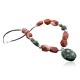 Large Certified Authentic Navajo Native .925 Sterling Silver Natural Turquoise and Jasper Native American Necklace 750102-32