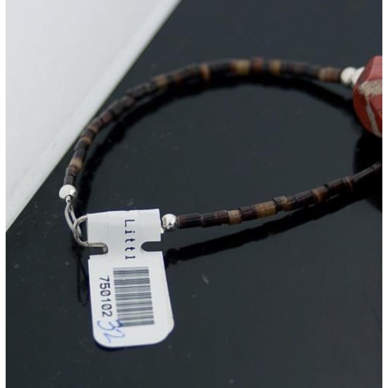 Large Certified Authentic Navajo Native .925 Sterling Silver Natural Turquoise and Jasper Native American Necklace 750102-32