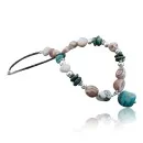 Large Navajo Native .925 Sterling Silver Natural Turquoise Carnelian Native American Necklace 15353-42