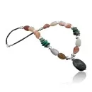Large Navajo Native .925 Sterling Silver Natural Turquoise Carnelian Native American Necklace 15353-51
