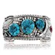 Large Collectable Handmade Navajo .925 Sterling Silver Coral Turquoise Signed Native American Cuff Bracelet 12471
