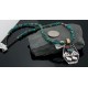 Large Handmade Bear RARE Certified Authentic Navajo Native .925 Sterling Silver Gold Filled Turquoise Native American Necklace 370789163269