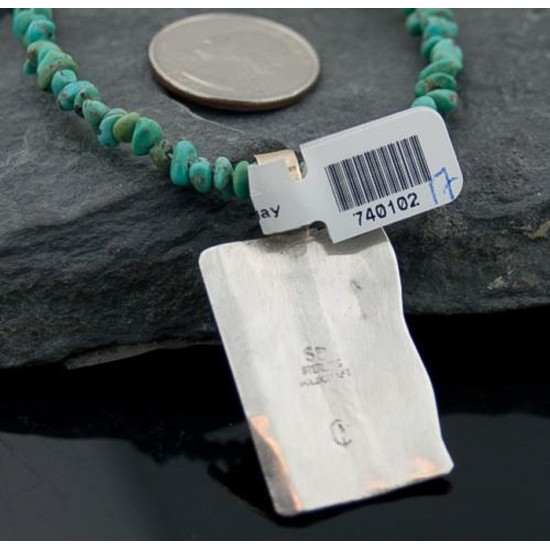 Large Handmade Certified Authentic Navajo .925 Sterling Silver 12kt Gold Filled Turquoise Native American Necklace 390593289497 Large Handmade Certified Authentic Navajo .925 Sterling Silver 12kt Gold Filled Turquoise Native American Necklace 390593289497