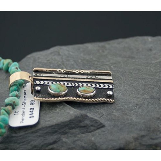 Large Handmade Certified Authentic Navajo .925 Sterling Silver 12kt Gold Filled Turquoise Native American Necklace 390593289497 Large Handmade Certified Authentic Navajo .925 Sterling Silver 12kt Gold Filled Turquoise Native American Necklace 390593289497