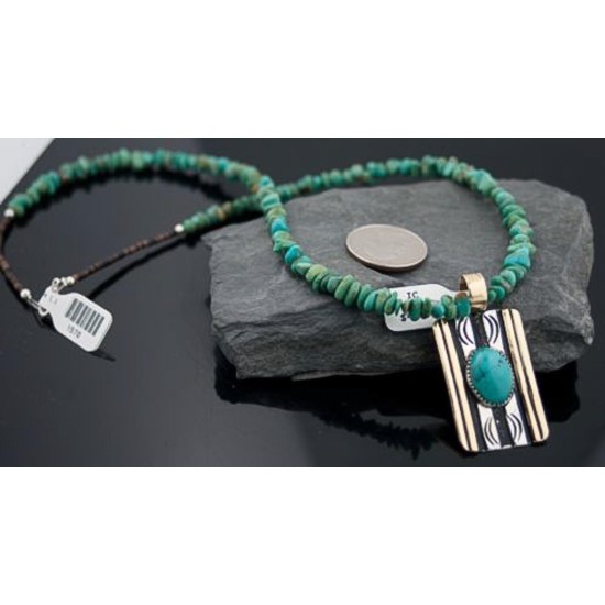 Large Handmade Certified Authentic Navajo .925 Sterling Silver and 12kt Gold Filled Turquoise Native American Necklace 370801544077 Large Handmade Certified Authentic Navajo .925 Sterling Silver and 12kt Gold Filled Turquoise Native American Necklace 370801544077