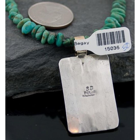 Large Handmade Certified Authentic Navajo .925 Sterling Silver and 12kt Gold Filled Turquoise Native American Necklace 370801544077 Large Handmade Certified Authentic Navajo .925 Sterling Silver and 12kt Gold Filled Turquoise Native American Necklace 370801544077