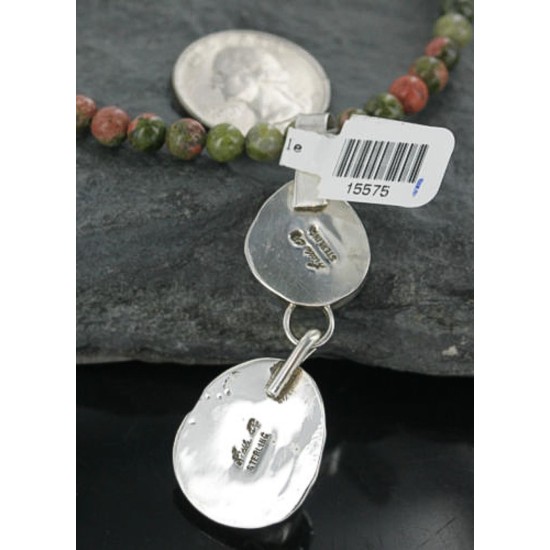 Large Handmade Certified Authentic Navajo .925 Sterling Silver BATTLE Mountian Turquoise Native American Necklace 390687450093