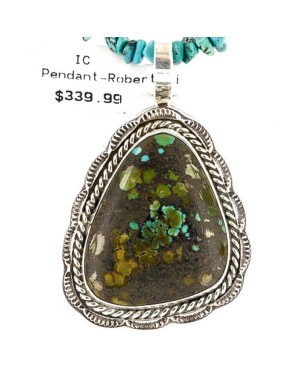 Large Handmade Certified Authentic Navajo .925 Sterling Silver Turquoise 0661 Native American Necklace 390762726311