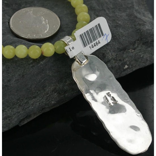 Large Handmade Certified Authentic Navajo .925 Sterling Silver Turquoise, Agate Native American Necklace & Pendant 370923320281