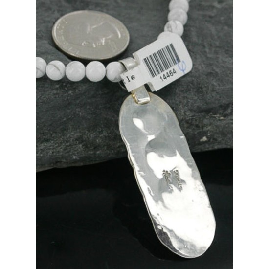 Large Handmade Certified Authentic Navajo .925 Sterling Silver Turquoise Native American Necklace 370922123729