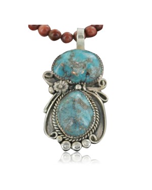 Large Handmade Certified Authentic Navajo .925 Sterling Silver Turquoise Native American Necklace 370925768621