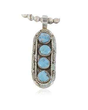 Large Handmade Certified Authentic Navajo .925 Sterling Silver Turquoise Native American Necklace 390686936504
