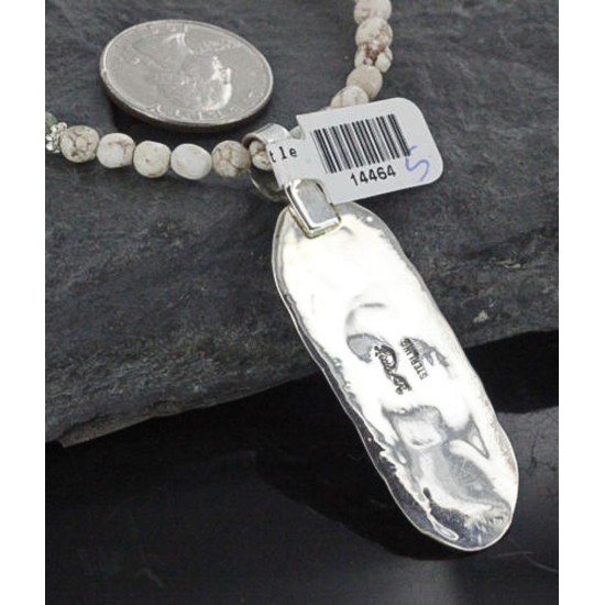Large Handmade Certified Authentic Navajo .925 Sterling Silver Turquoise Native American Necklace 390686936504