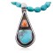 Large Handmade Certified Authentic Navajo Native .925 Sterling Silver Turquoise and Spiny Oyster Native American Necklace 370801014475