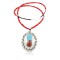 Large HANDMADE Certified Authentic Navajo Nickel Beauty Turquoise and CORAL Native American Necklace 371104957476