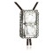 Large Handmade Certified Authentic Navajo Nickel Natural White Buffalo Native American Bolo Tie  24393-5