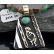 Large Handmade Kokopelli Certified Authentic Navajo Native .925 Sterling Silver Gold Filled Turquoise Native American Necklace 390583143487