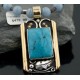 Large Handmade LeafCertified Authentic Navajo .925 Sterling Silver 12kt Gold Filled Turquoise 0384 Native American Necklace 370797836041